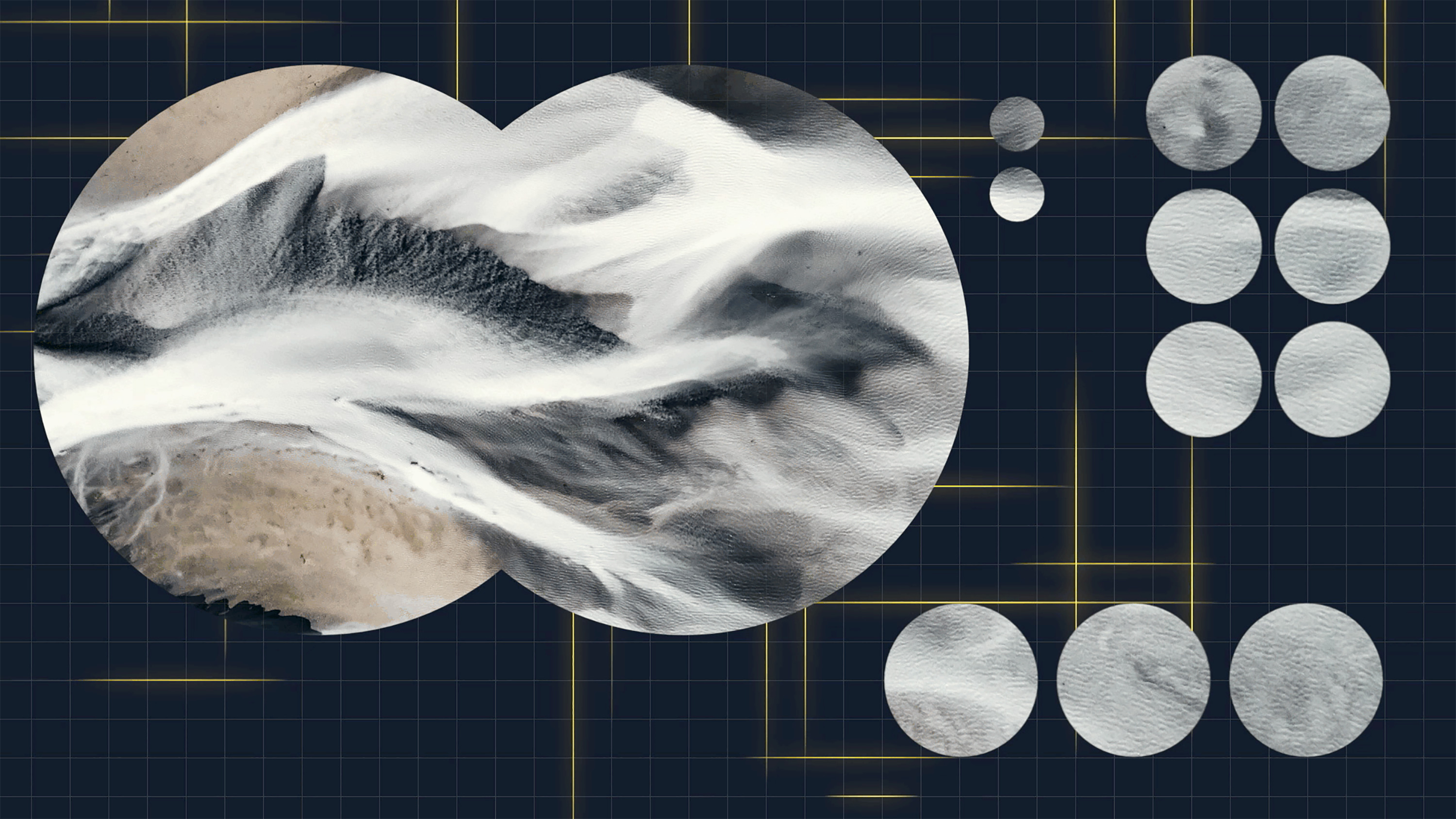 Circles with pattern on light grey background