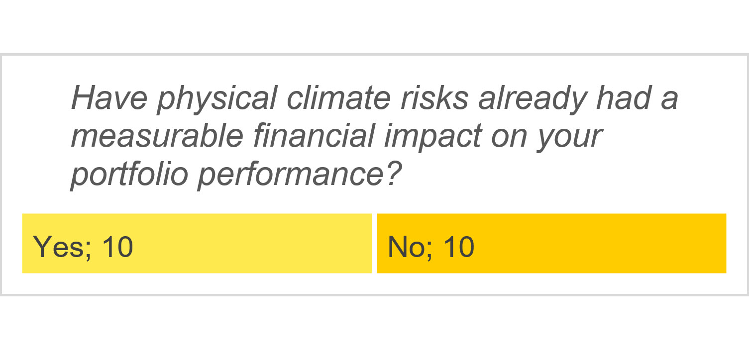 Have physical climate risks already had a measurable financial impact on your portfolio performance?